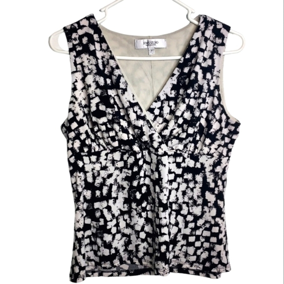 Jones STUDIO WOMENS BLACK&WHITE SLEEVLESS TOP SIZE SMALL - Picture 1 of 5